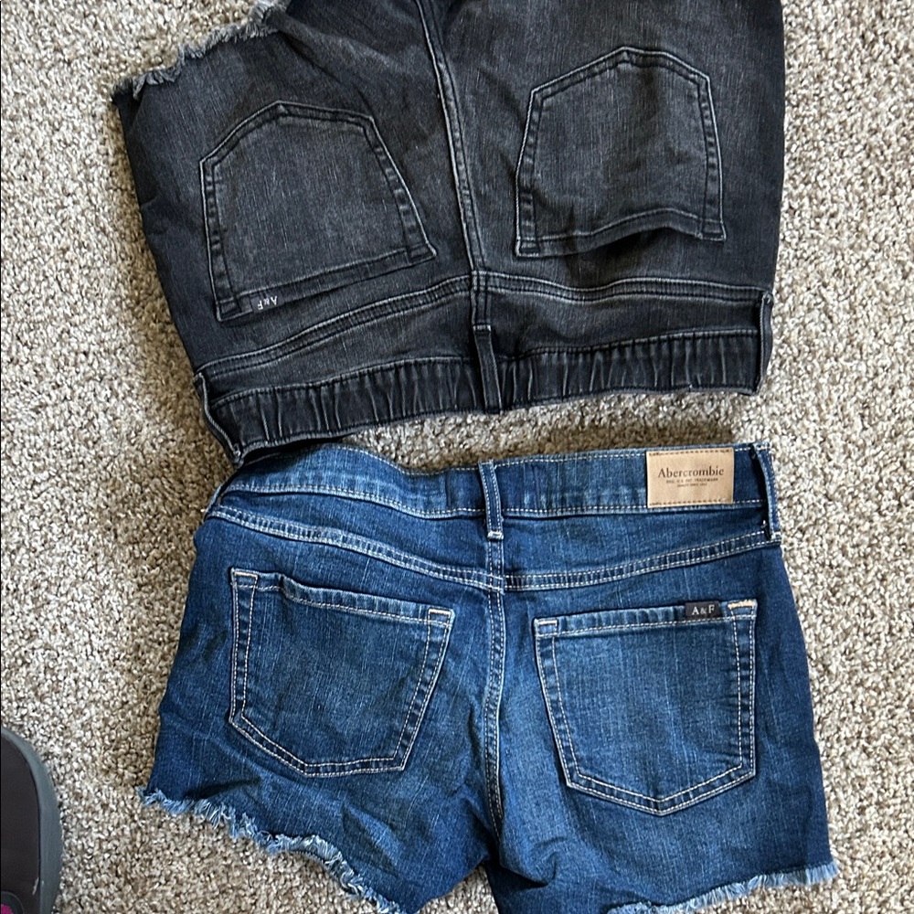Abercrombie Kids Black and Blue Distressed Jean Shorts - Picture 4 of 4
